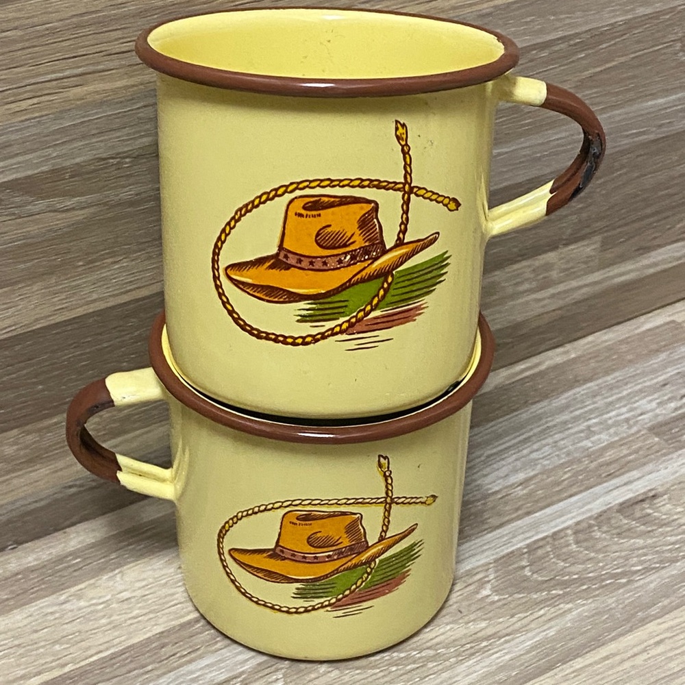 Vintage Western Themed tin Mug Monterrey Western Wear vintage camp fire mugs - Picture 8 of 8